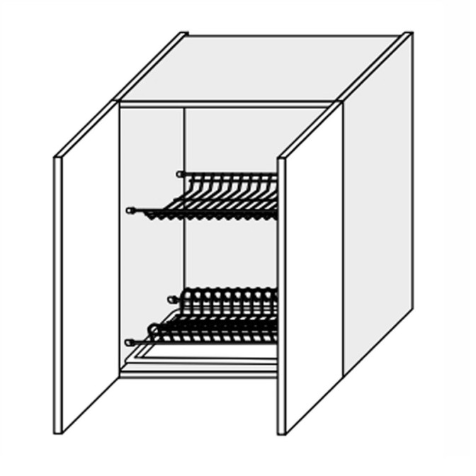 Кухонная секция Глори верхняя 80ВС/720 2дв Сушка GL-483W/01 MiroMark