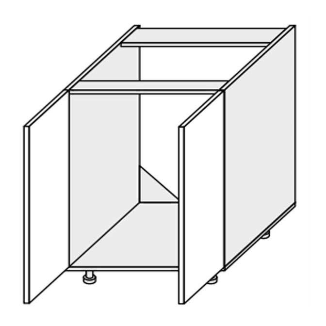 Кухонная секция Мери нижняя 60НМ/820 2дв Мойка MR-068W/9003gl MiroMark