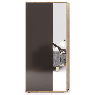 Шкаф 2Дв с зеркалом Луна / Luna Мат Лава - Дуб Крафт MiroMark LN-112-LV