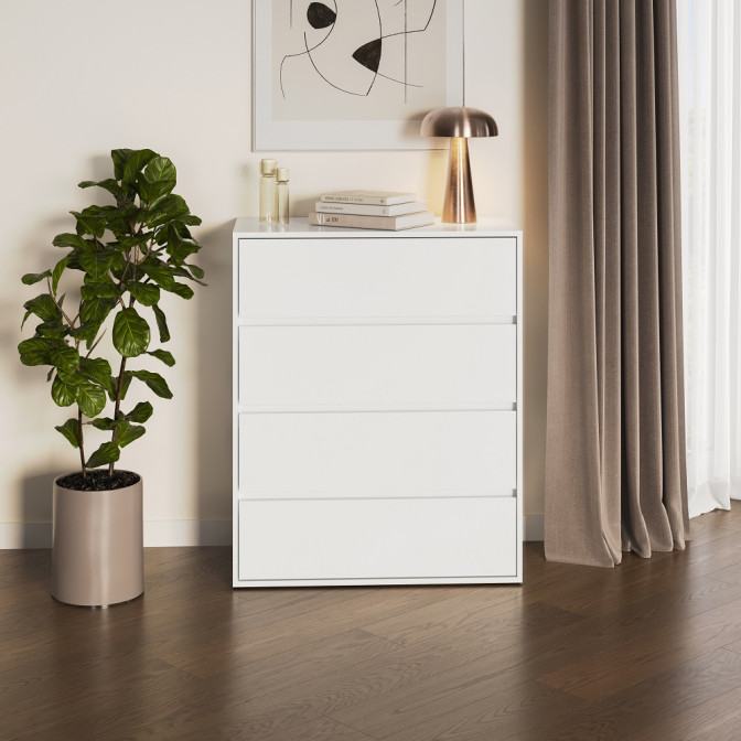 Комод 4Ящ Тибо / Tibo Супер Мат Белый MiroMark TB-64-WM
