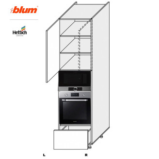 Кухонная секция Пенал Миллениум 60ПДМ1ШХ/2320 Духовка  +  Микроволновка Pro Blum  +  Hettich Правая ML-864W/9003R MiroMark