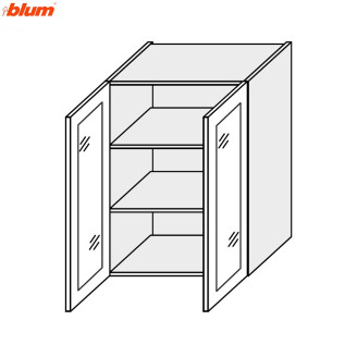 Кухонная секция Валенсия верхняя 80В/720 2дв Витрина Pro Blum VL-487W/9003 MiroMark