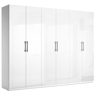 Шафа 6Дв без дзеркал Фемелі / Family Глянець Білий MiroMark FM-26-WB