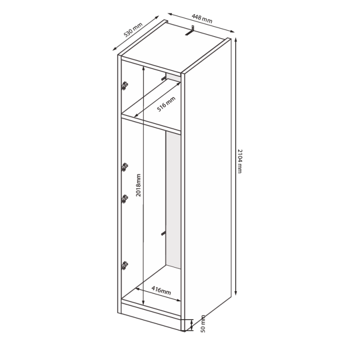 Шкаф Корпус 1Дв Идея / Idea Глянец Белый MiroMark ID-11-WB
