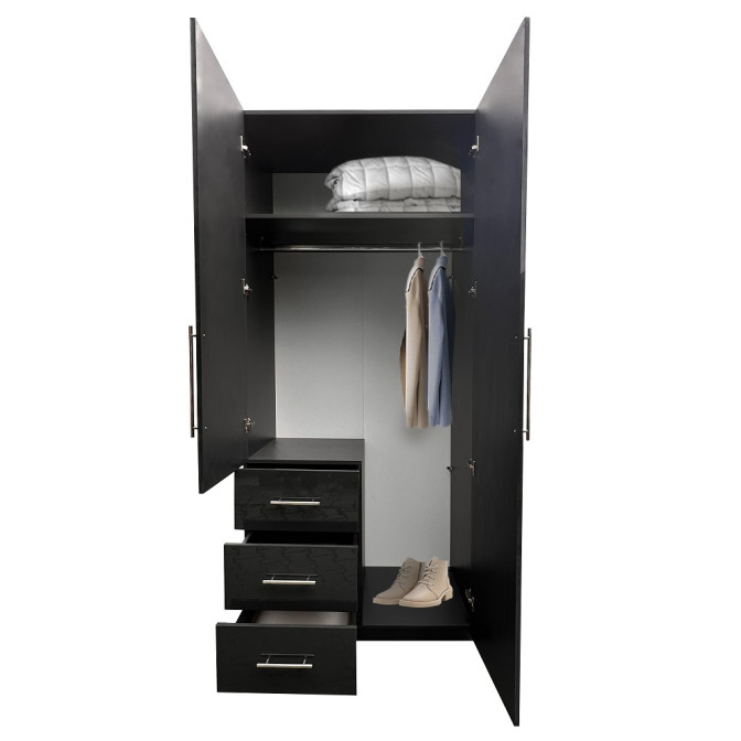 Шкаф 2Дв 3Ящ Магнум / Magnum Глянец Антрацит MG-12-AN