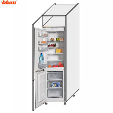 Кухонная секция Винтаж Пенал 60ПХ/2140 Холодильник Pro Blum VN-767W/9003 MiroMark