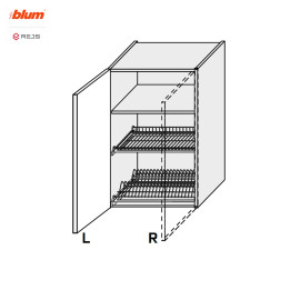Кухонная секция Миллениум WG верхняя 60ВС/900 1дв Сушка Pro Blum  +  Rejs Правая ML-579W/01R MiroMark
