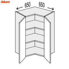 Кухонная секция Винтаж верхняя Угол В 90° 650х650/900 2дв Pro Blum VN-594W/9003 MiroMark