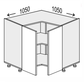 Кухонная секция Миллениум WG нижняя Угол Н 90° 1050х1050/820 2дв ML-094W/01 MiroMark