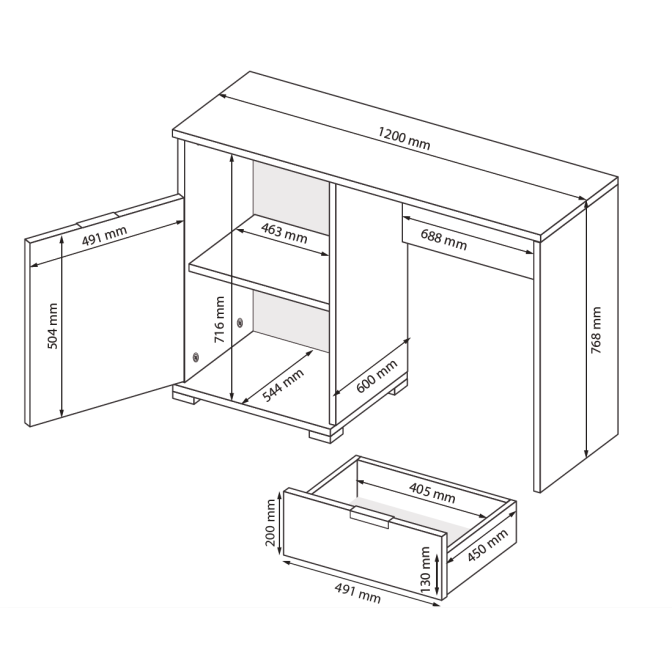 Стол письменный Рамона 1Д1Ш MiroMark купить