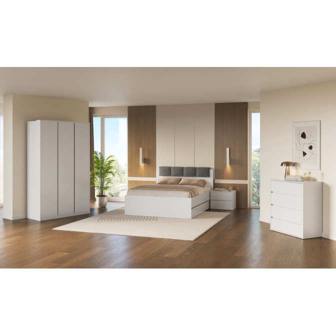 Модульная спальня Тибо / Tibo Супер Мат Белый MiroMark