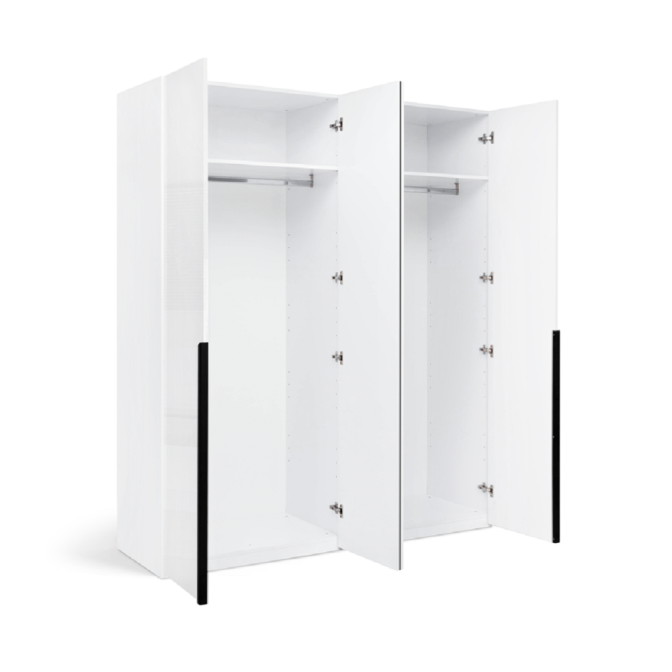 Шкаф 4Дв с зеркалом Мила / Mila Глянец Белый MiroMark MA-14-WB