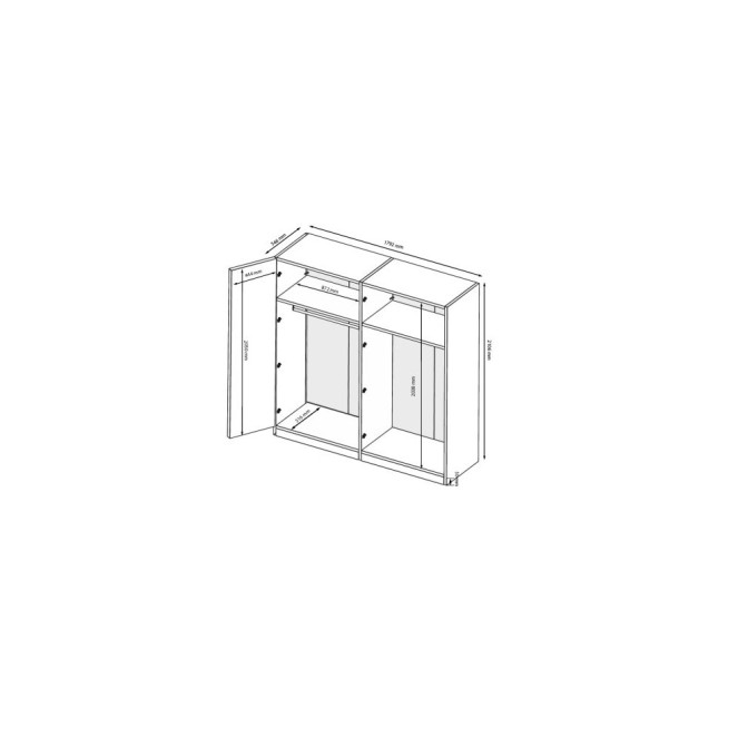 Шкаф 4Дв с зеркалом Мила / Mila Глянец Белый MiroMark MA-14-WB
