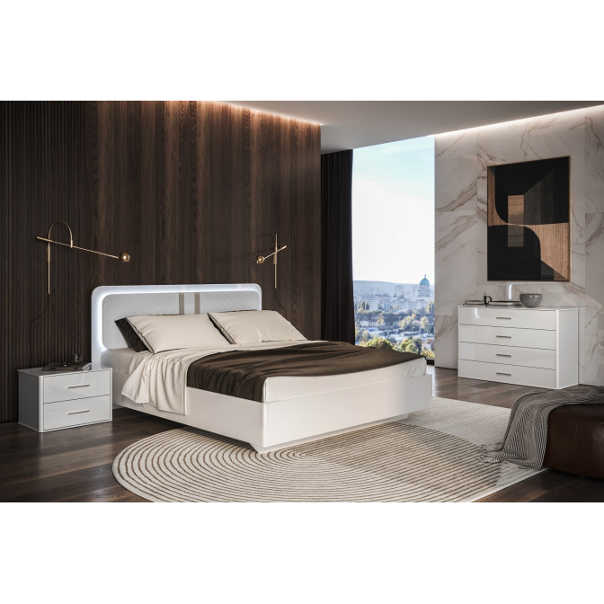 Кровать без каркаса 1,8х2,0 Белладжио / Bellagio Глянец Белый MiroMark BD-38-WB