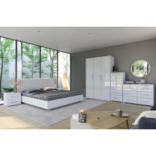 Комплект в спальню 3Дв Фемели / Family Глянец Белый MiroMark