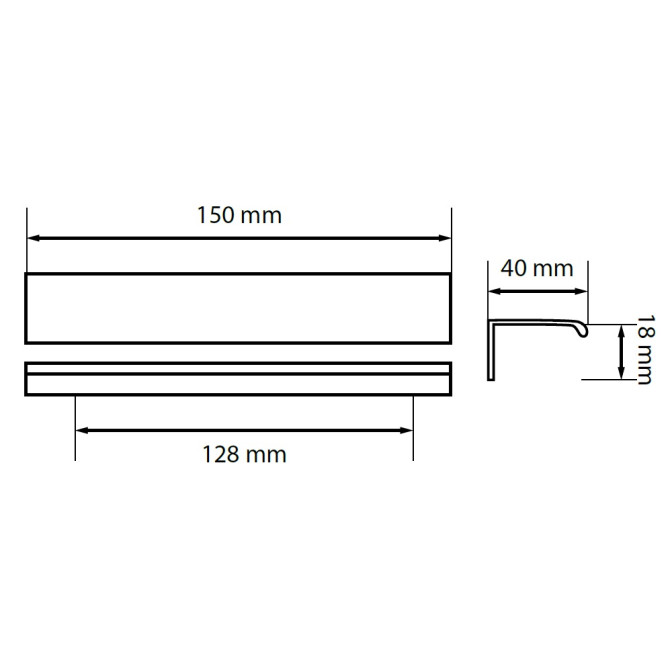 Ручка алюминиевая округленная СС-128мм Мат Золотой HL-29-GL MiroMark