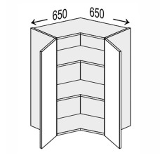 Кухонная секция Винтаж верхняя Угол В 90° 650х650/720 2дв VN-492W/9003 MiroMark