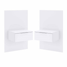 Тумбы прикроватные подвесные 2Шт Бартон / Barton Супер Мат Белый MiroMark BT-32-WM
