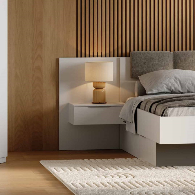 Тумбы прикроватные подвесные 2Шт Бартон / Barton Супер Мат Белый MiroMark BT-32-WM