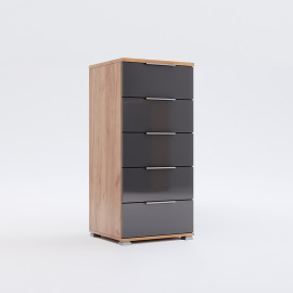 Комод 5Ящ Луна / Luna Дуб Крафт – Мат Лава MiroMark LN-65-LV