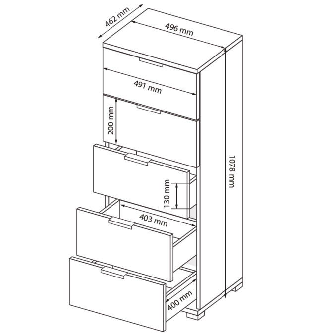 Комод Місяць 5Шх MiroMark купити