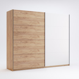 Шкаф-купе без зеркала 2,5*2,1 Асти / Asti Глянец Белый - Дуб Крафт MiroMark AS-21-WB