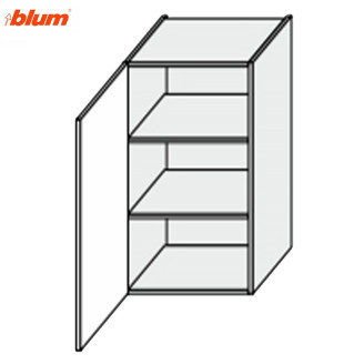 Кухонная секция Мери верхняя 30В/720 1дв Pro Blum MR-433W/9003gl MiroMark