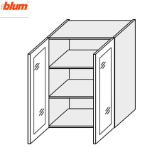 Кухонная секция Мери верхняя 80В/720 2дв Витрина Pro Blum MR-487W/9003gl MiroMark