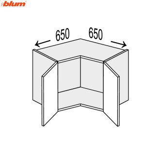 Кухонная секция Винтаж верхняя Угол В 90° 650х650/360 2дв Pro Blum VN-191W/9003 MiroMark