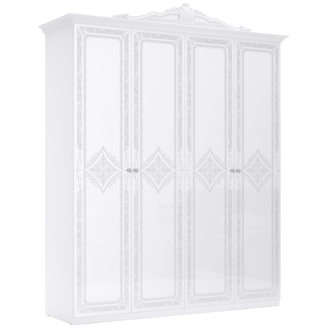 Шкаф 4Дв Луиза / Luiza Глянец Белый MiroMark LZ-24-WB