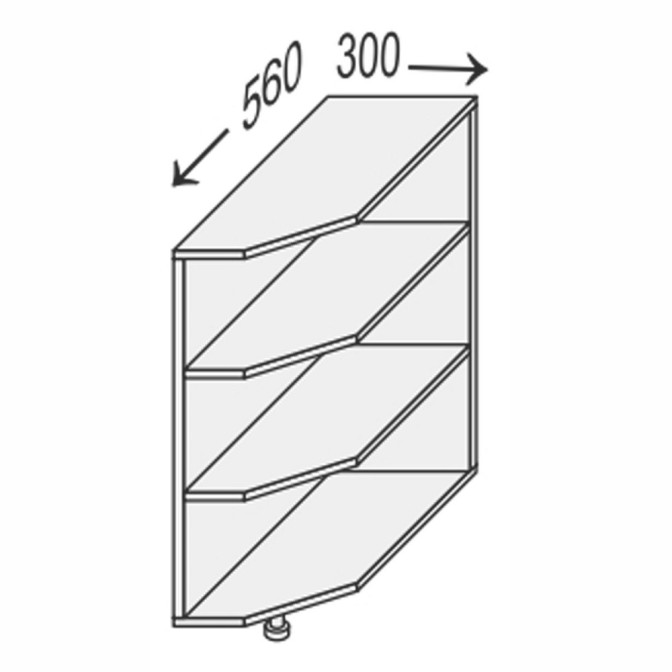 Кухонная секция Глори нижняя 30НЗК/820 Угловое окончание GL-031W MiroMark