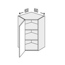 Кухонная секция Лео верхняя угол В 45° 600х600/900 1дв LE-595W/06 MiroMark