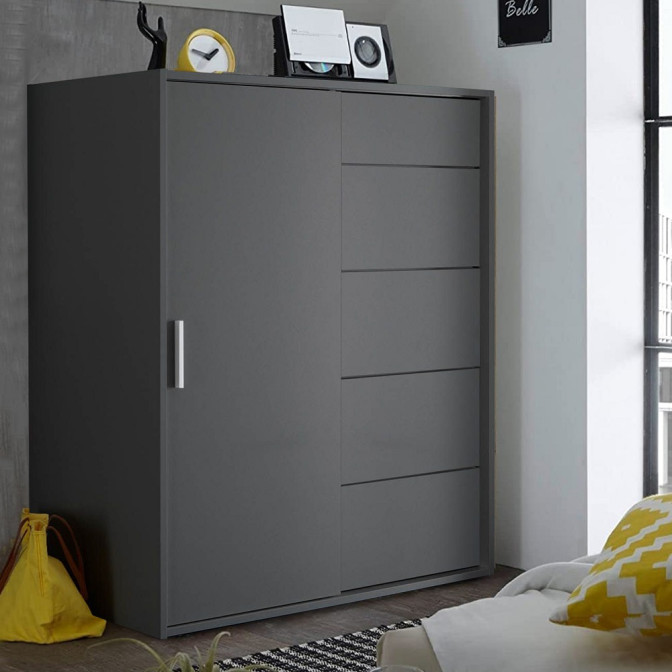 Комод 1Дв 5Ящ Кейс / Case Графит MiroMark 3831029M