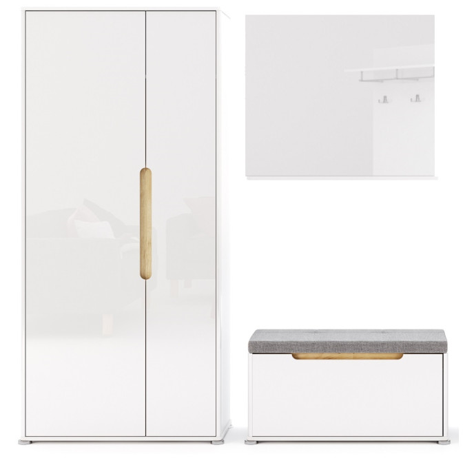 Модульная прихожая Стелла / Stella Глянец Белый MiroMark