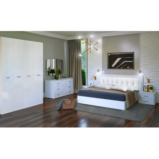 Комплект в спальню 4Дв Белла / Bella Глянец белый MiroMark