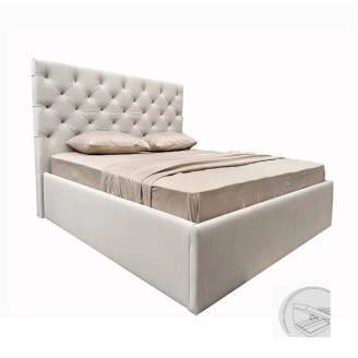 Кровать Мягкая обивка с каркасом Подъёмным механизмом 1,6x2,0 Ривьера / Riviera Светло - Бежевый Велюр MiroMark SF-66-RA/RV 