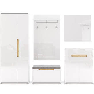 Комплект в прихожую 6 Стелла / Stella Глянец Белый MiroMark