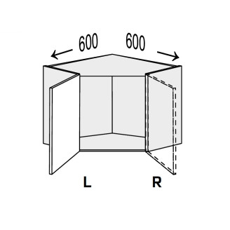 Кухонная секция Миллениум WG верхняя Угол В 45° 600х600/360 1дв Правая ML-192W/01R MiroMark Кухонная секция Миллениум WG верхняя Угол В 45° 600х600/360 1дв Правая ML-192W/01R MiroMark