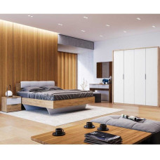 Комплект в спальню 4Дв Асти / Asti Глянец Белый - Дуб Крафт MiroMark