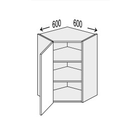 Кухонная секция Винтаж верхняя Угол В 45° 600х600/900 1дв VN-595W/9003 MiroMark