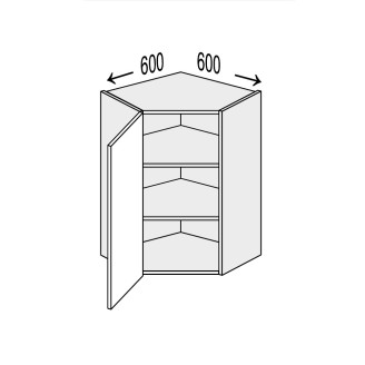 Кухонная секция Винтаж верхняя Угол В 45° 600х600/900 1дв VN-595W/9003 MiroMark