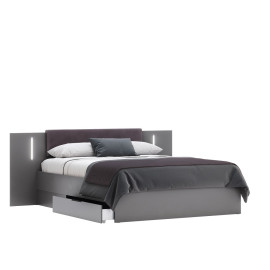 Кровать Мягкая спинка с Ящиками для белья без Каркаса 1,6х2,0 Доминика / Dominika Графит MiroMark DK-36-GT