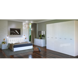 Комплект в спальню 6Дв Белла / Bella Глянець білий MiroMark