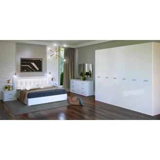 Комплект в спальню 6Дв Белла / Bella Глянец белый MiroMark