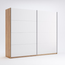 Шкаф-купе без зеркала 2,5*2,1 Асти / Asti Глянец Белый - Дуб Крафт MiroMark AS-25-WB