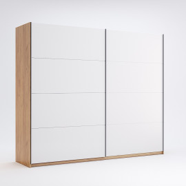 Шкаф-купе без зеркала 2,5*2,1 Асти / Asti Глянец Белый - Дуб Крафт MiroMark AS-25-WB