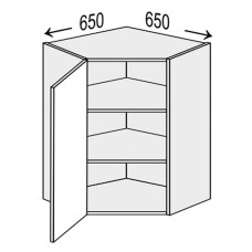 Кухонная секция Мери верхняя Угол В 45° 650х650/720 1дв MR-491W/9003gl MiroMark