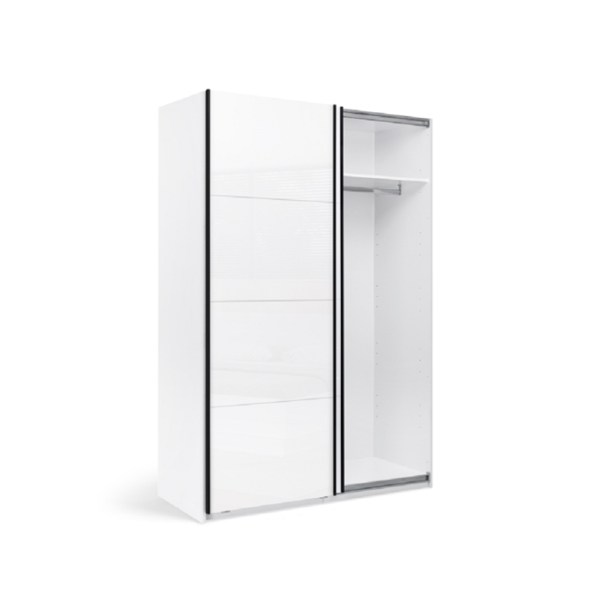 Шкаф-купе 1,5х2,1 Мила / Mila Глянец Белый MiroMark MA-18-WB