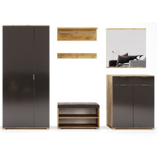 Комплект в прихожую 6 Луна / Luna Дуб Крафт – Мат Лава MiroMark