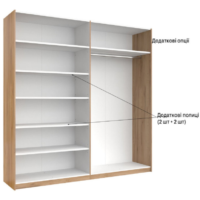 Шкаф-купе 2,5x2,1 Белла / Bella Глянец Белый MiroMark BL-21-WB